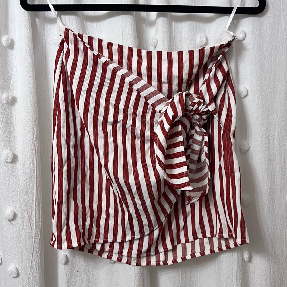 Red and White Mini Skirt